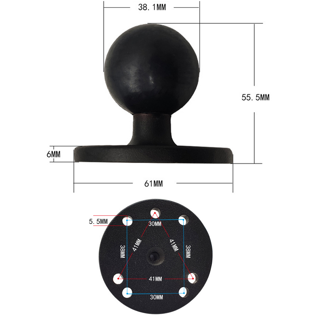 Mounts-25-Inch-Round-Base-With-Amps-Hole-Pattern--15-Inch-Ball-For-Ship-Computer-Gps-Navigator-Brack-1736493