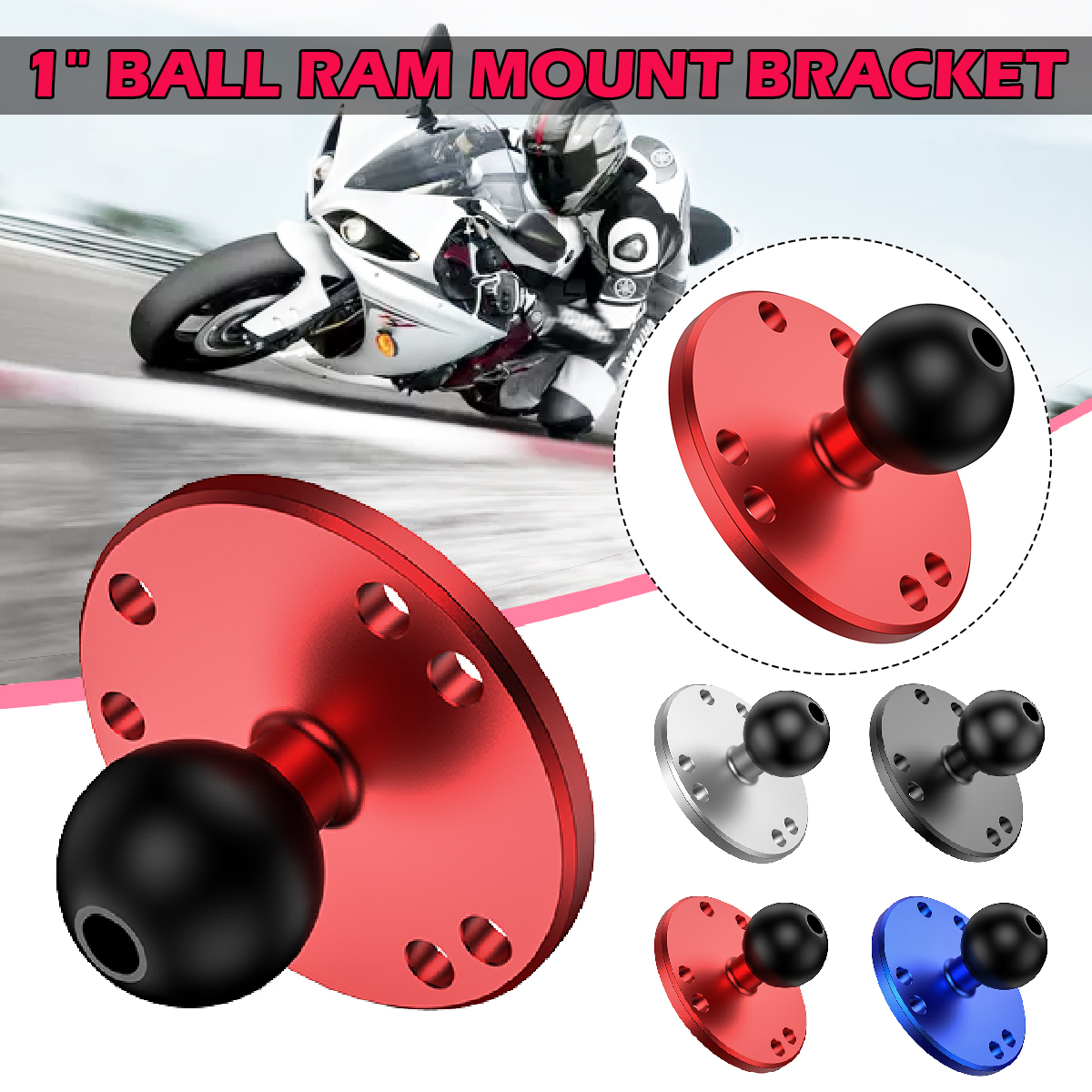 RAM-23quot-Round-Base-AMPs-Hole-Pattern-1quot-Ball-RAM-B-202U-for-Motorcycle-GPS-Navigation-DIY-1692190