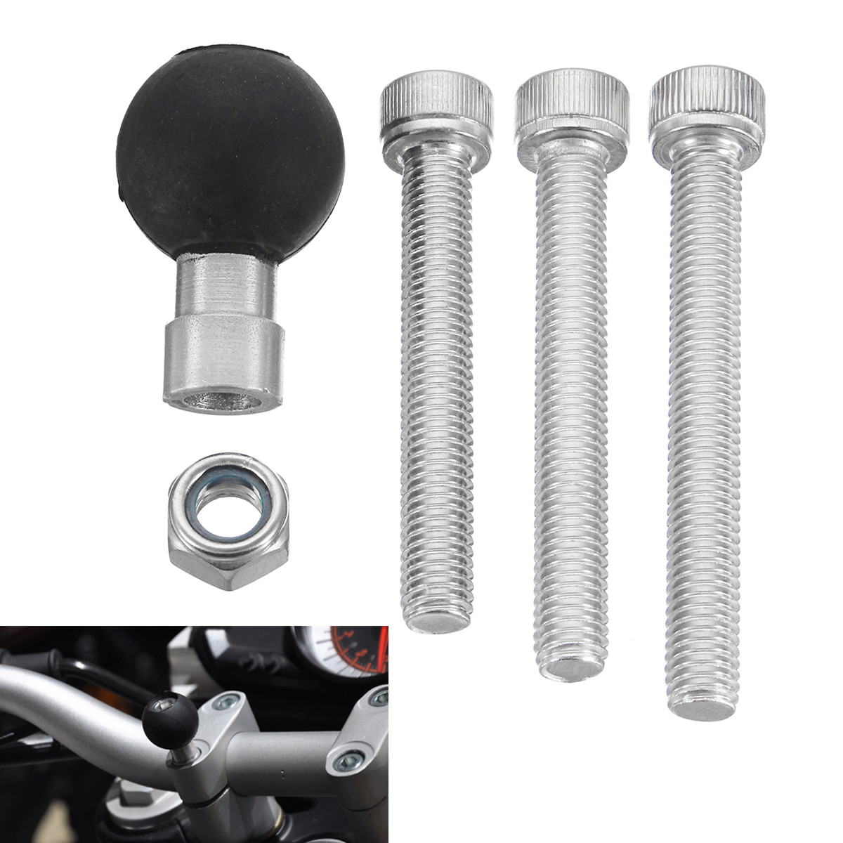 RAM-RAM-B-367U-Motorcycle-Handlebar-Clamp-Base-With-1inch-Ball--M8-Screws-Kit-Sets-1474525