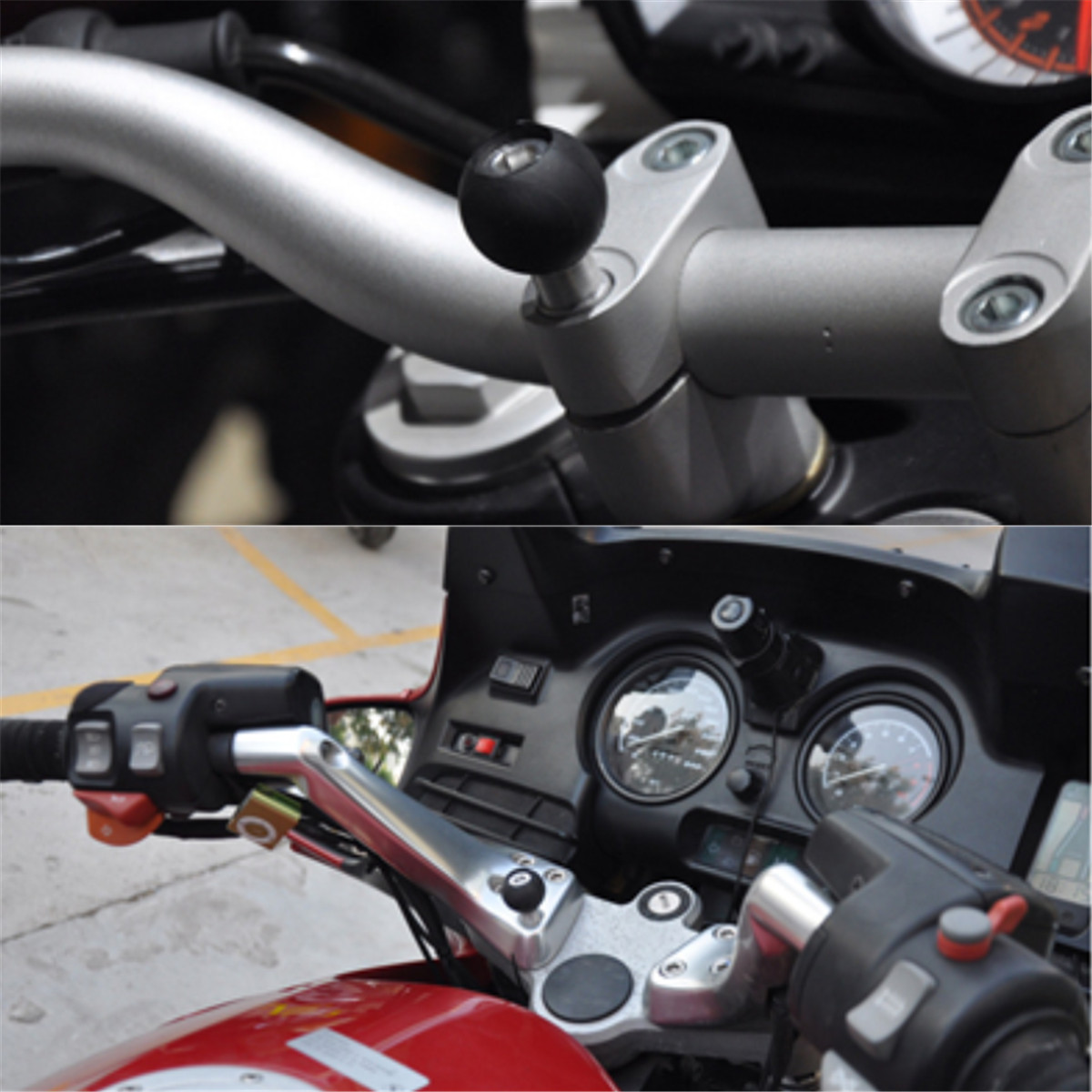 RAM-RAM-B-367U-Motorcycle-Handlebar-Clamp-Base-With-1inch-Ball--M8-Screws-Kit-Sets-1474525