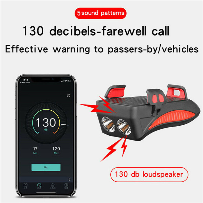 USB-Rechargeable-LED-Bicycle-Headlight-Bike-Horn-Handlebar-Phone-Holder-Cycle-VC-1608409
