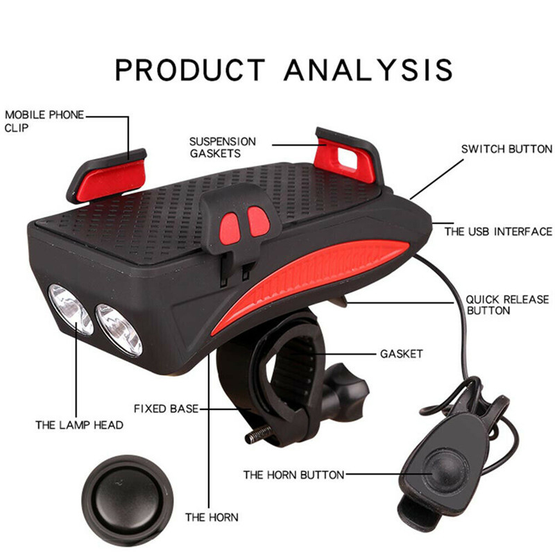 USB-Rechargeable-LED-Bicycle-Headlight-Bike-Horn-Handlebar-Phone-Holder-Cycle-VC-1608409