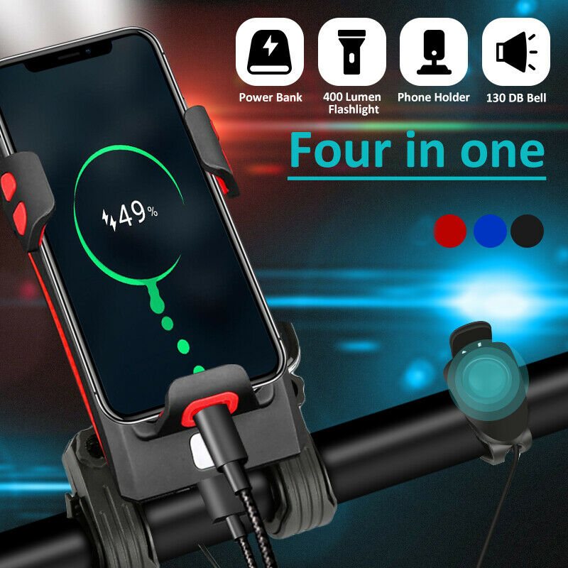 USB-Rechargeable-LED-Bicycle-Headlight-Bike-Horn-Handlebar-Phone-Holder-Cycle-VC-1608409