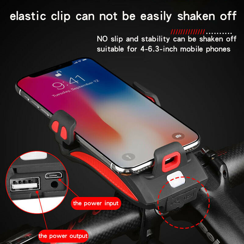 USB-Rechargeable-LED-Bicycle-Headlight-Bike-Horn-Handlebar-Phone-Holder-Cycle-VC-1608409