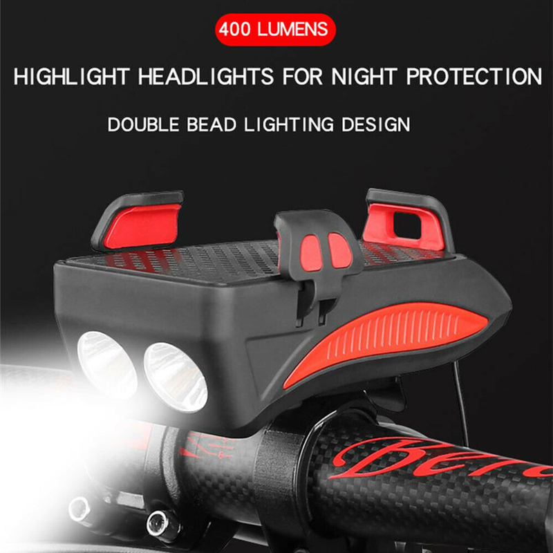 USB-Rechargeable-LED-Bicycle-Headlight-Bike-Horn-Handlebar-Phone-Holder-Cycle-VC-1608409