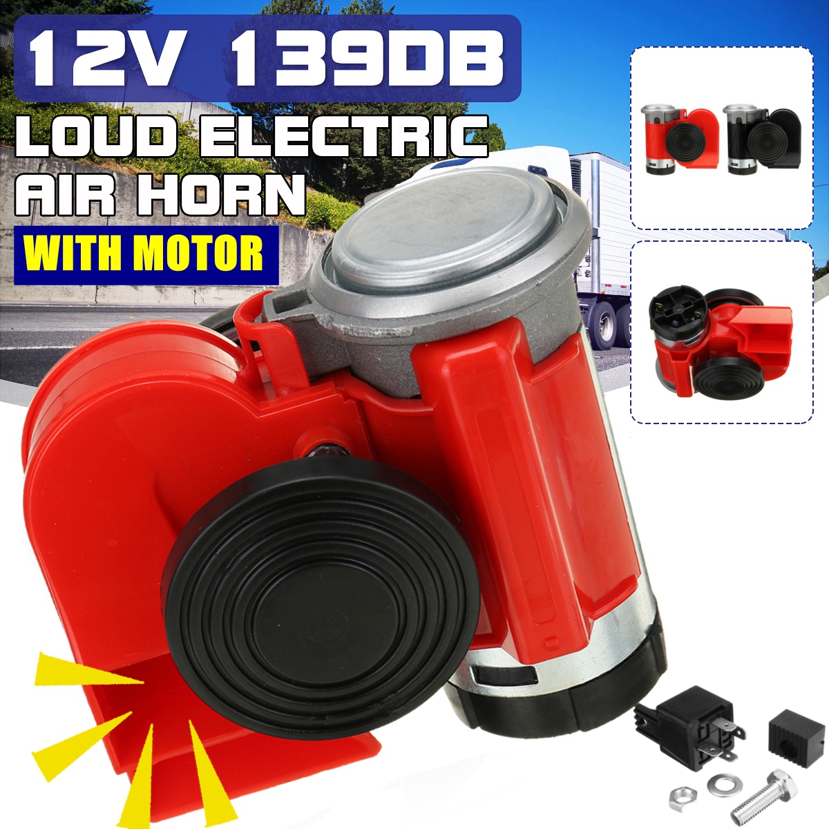 12V-139dB-Air-Loud-Horn-Electric-Pump-Compact-Dual-Tone-For-Car-Motorcycle-1723399