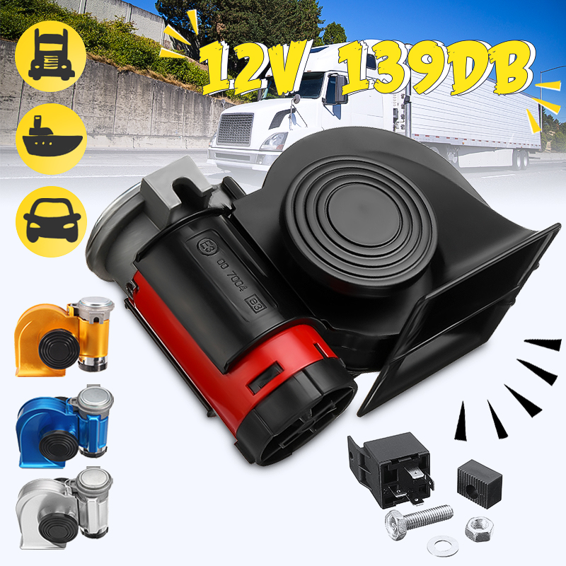 12V-139dB-Electric-Air-Horn-Dual-Tone-Trumpet-Loud-Pump-with-Compressor-for-Car-Truck-Motorcycle-1358967