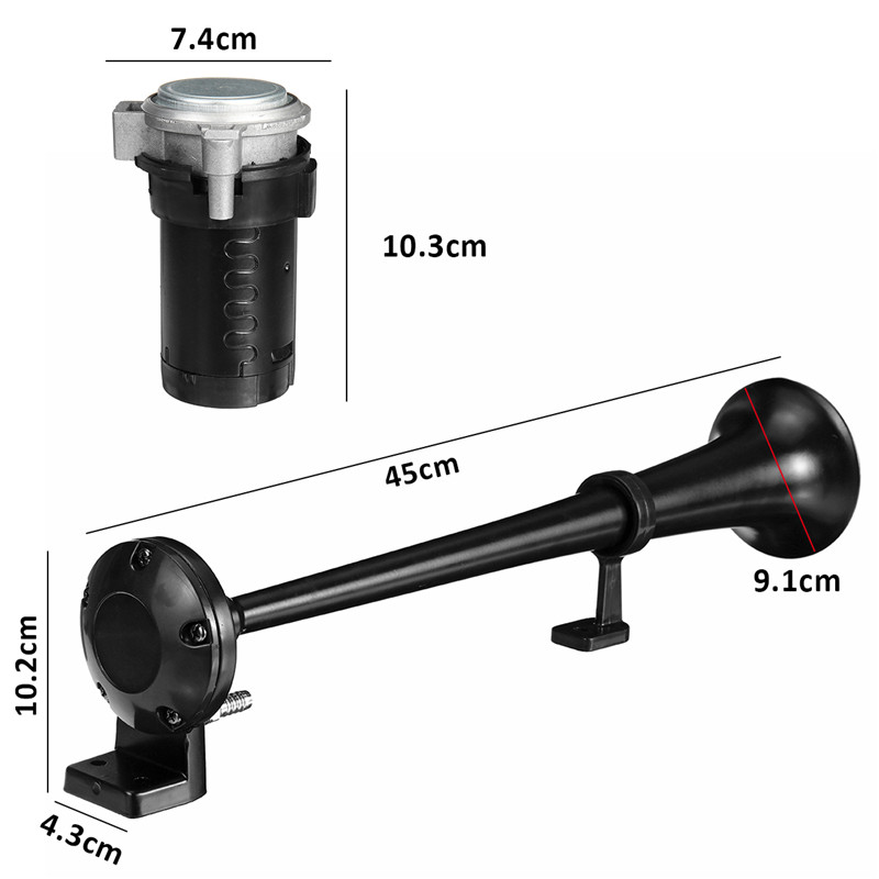 12V-180db-Black-Single-Loud-Trumpet-Air-Horn-Compressor-for-Car-Truck-Train-Boat-1631268