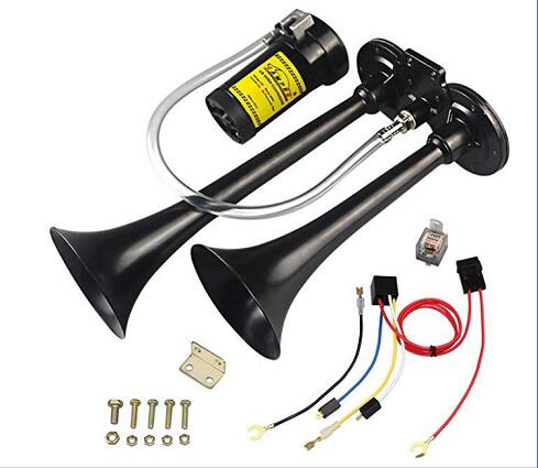 12V-Electric-Air-Horn-Set-Single-Trumpet-Compressor-Kit-For-Van-Train-Car-Truck-Boat-180DB-1636456