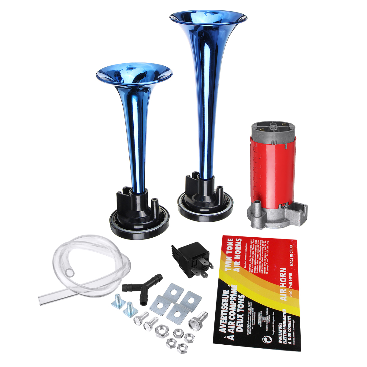 24V-178dB-Blue-Dual-Tube-Super-Loud-Air-Horn-Trumpet-with-Compressor-For-Car-Truck-Boat-Train-1604661
