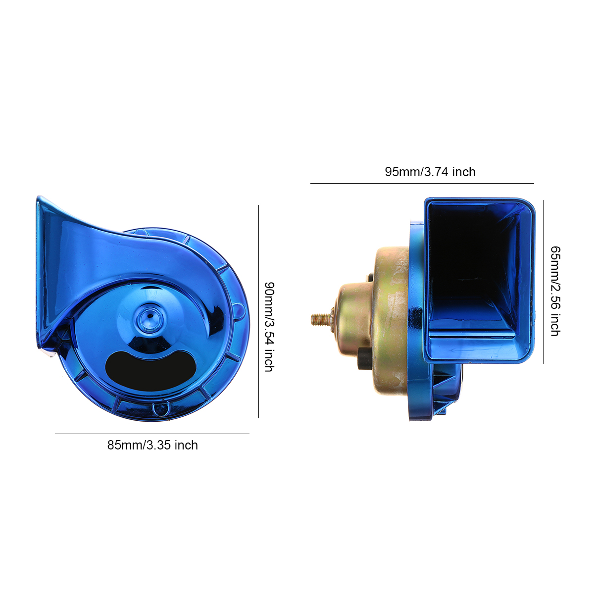 400dB-Electric-Snail-Horns-RedPurpleBlueSilverGold-Pair-For-12V-Cars-1740367