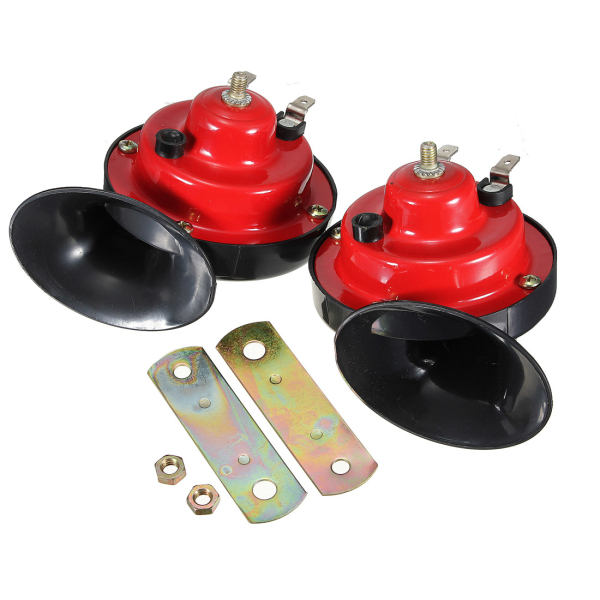 Loud-12V-Two-Air-Horn-Snail-Set-for-Cars-Bikes-Vans-Boats-120db-69010