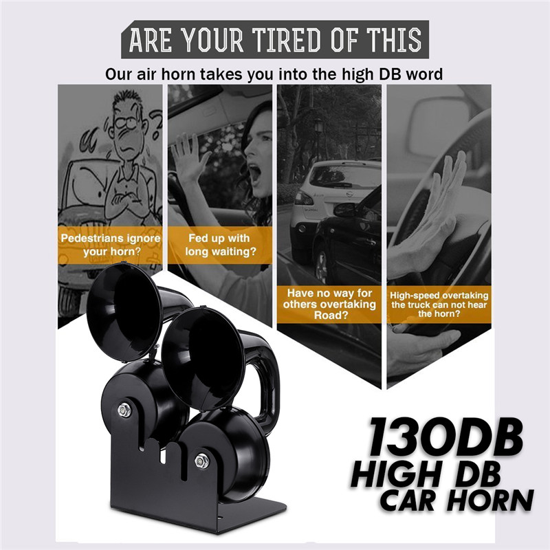 Single-Double-Trumpet-Snail-Air-Horn-Electric-Whistle-24V-Black-126dB-130dB-Alloy-24V-For-Car-Trucks-1636474