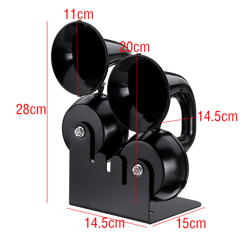 Single-Double-Trumpet-Snail-Air-Horn-Electric-Whistle-24V-Black-126dB-130dB-Alloy-24V-For-Car-Trucks-1636474