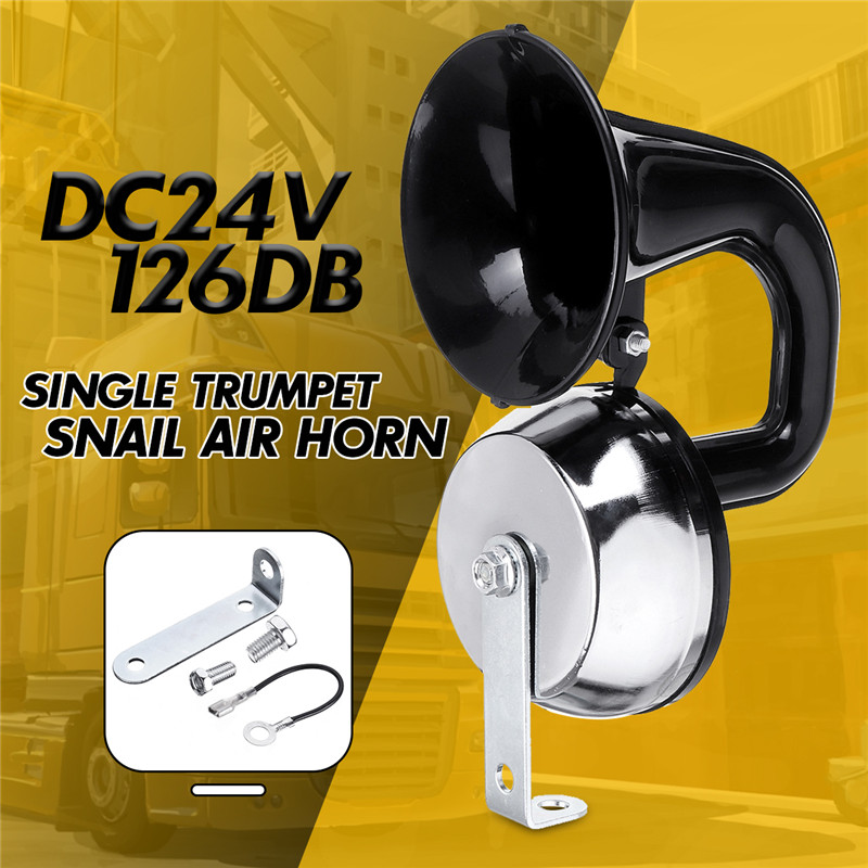 Single-Double-Trumpet-Snail-Air-Horn-Electric-Whistle-24V-Black-126dB-130dB-Alloy-24V-For-Car-Trucks-1636474
