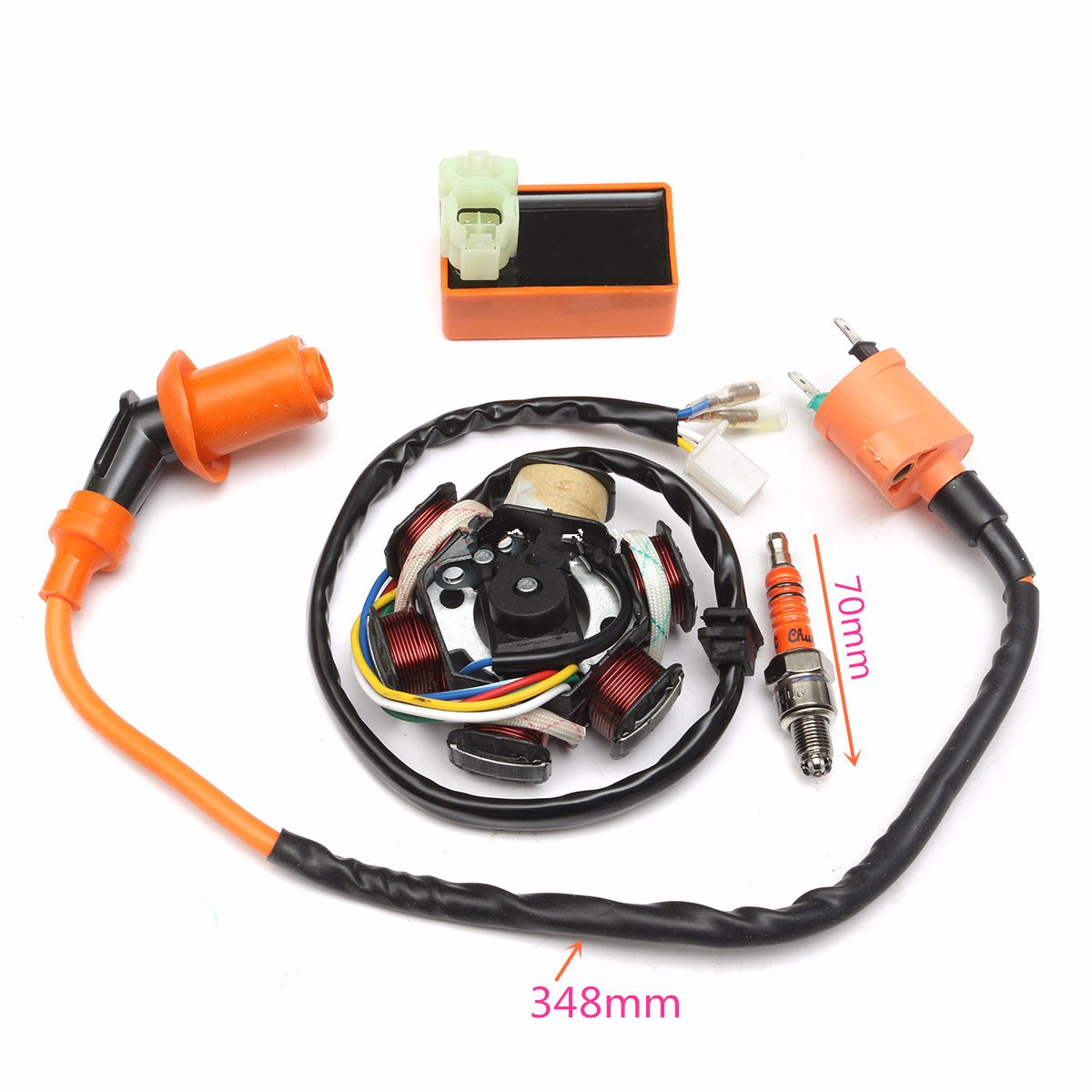 49cc-50cc-GY6-Scooter-Racing-Ignition-Coil-CDI-Spark-Plug-Moped-Magneto-Stator-1108437