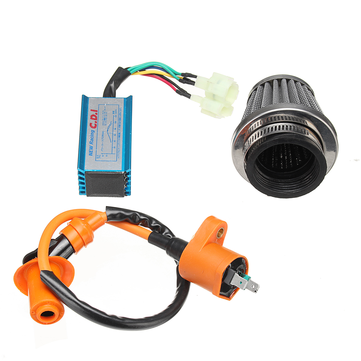 6-Pin-Racing-AC-CDI-BoxIgnition-Coil-Air-Filter-For-GY6-50-150cc-Moped-Scooter-1337780