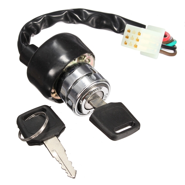6-Wire-Ignition-Switch-2-Keys-Universal-For-Car-Motorcycle-Scooter-Bike-Quad-Go-Kart-1037918
