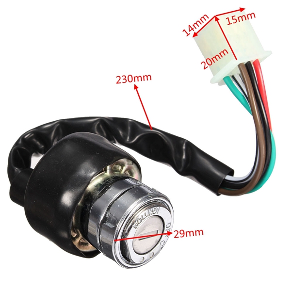 6-Wire-Ignition-Switch-2-Keys-Universal-For-Car-Motorcycle-Scooter-Bike-Quad-Go-Kart-1037918