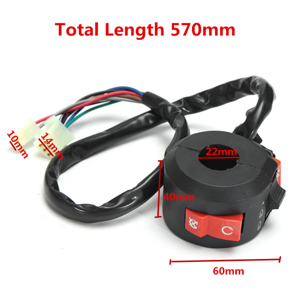 Motorcycle-Starter-Choke-Switch-Kill-Light-Ignition-Black-Inner-Diameter-22mm-1140333
