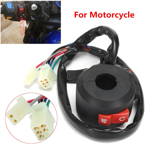 Motorcycle-Starter-Choke-Switch-Kill-Light-Ignition-Black-Inner-Diameter-22mm-1140333