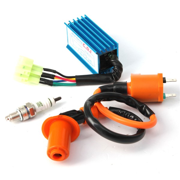 Racing-Ignition-Coil-Spark-Plug-CDI-50-150cc-Scooter-ATV-4-Stroke-974579