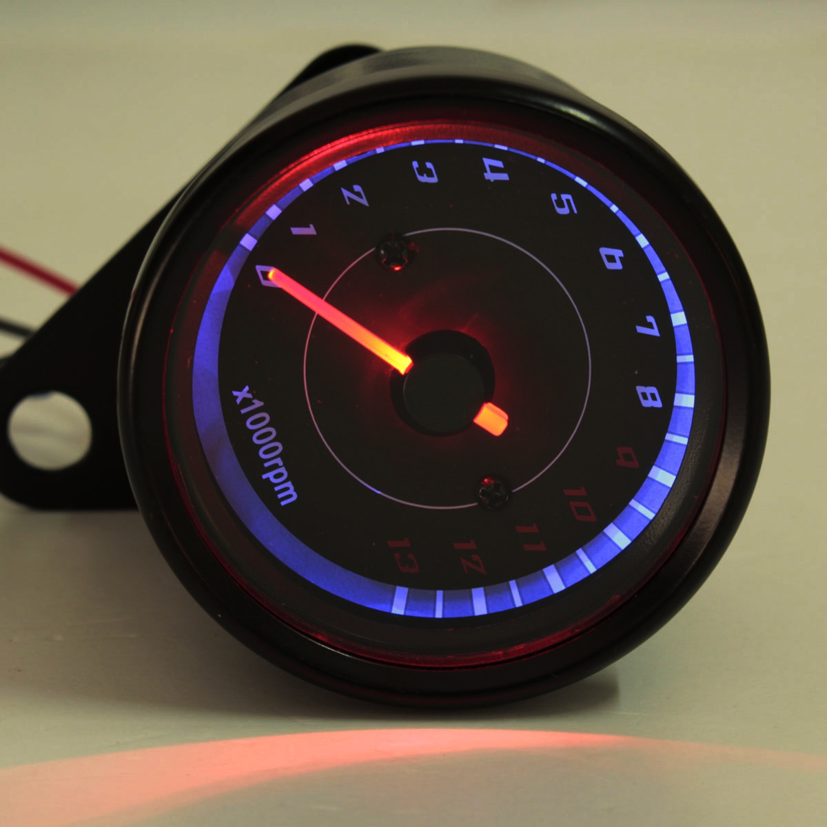 12V-13000RPM-Motorcycle-RedBlue-LED-Tachometer-Speedometer-Gauge-Universal-1043967