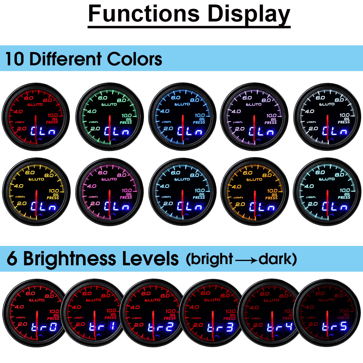 12V-2-Inch-52mm-Oil-Pressure-Gauge-Meter-With-Sensor-7-Color-LED-Tinted-Face-Universal-1608399