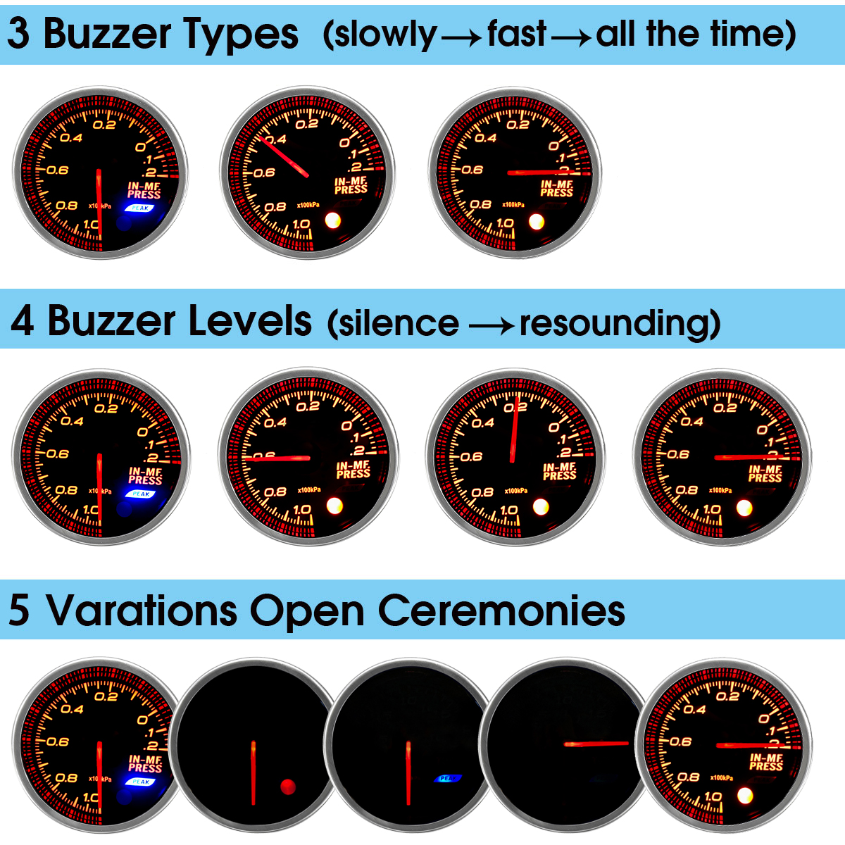 12V-2quot-52mm-10-Color-LED-Mechanical-Pressure-Vacuum-Intake-Turbo-Boost-Gauge-Meter-1578992