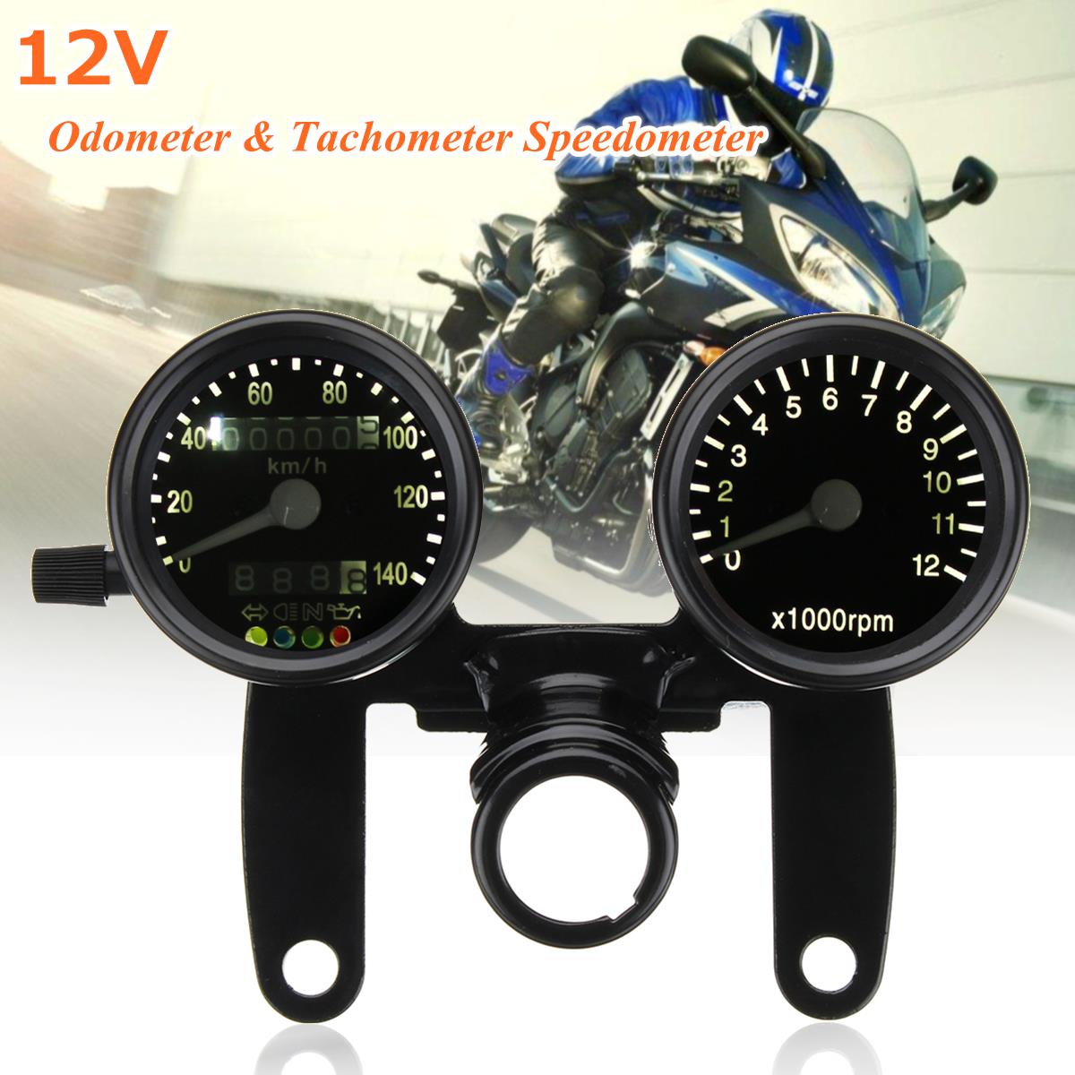 12V-Motorcycle-LED-Backlight-Odometer-Tachometer-Speedometer-Dual-Gauge-Meter-With-Bracket-Universal-1263374