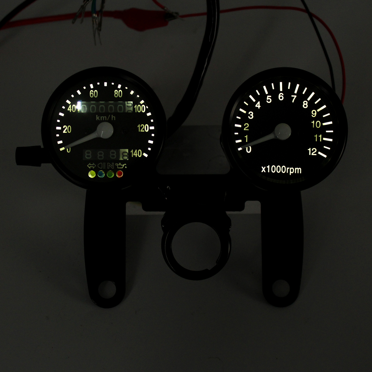 12V-Motorcycle-LED-Backlight-Odometer-Tachometer-Speedometer-Dual-Gauge-Meter-With-Bracket-Universal-1263374