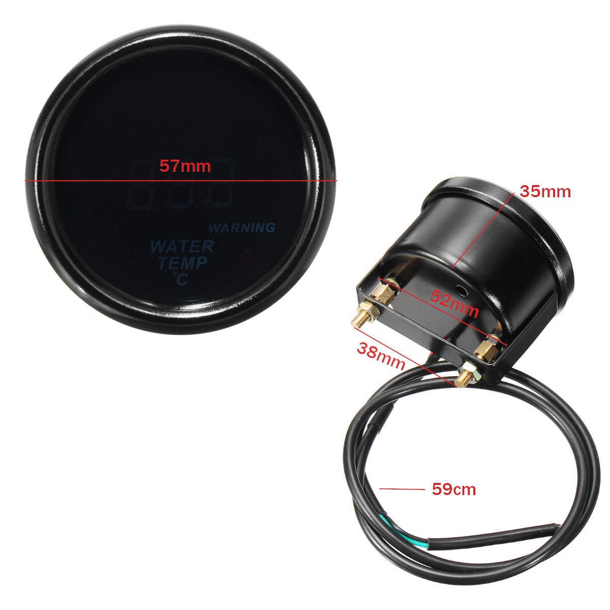 2-52mm-20-150-Water-Temperature-Gauge-Digital-LED-Display-Black-Face-Sensor-1655341