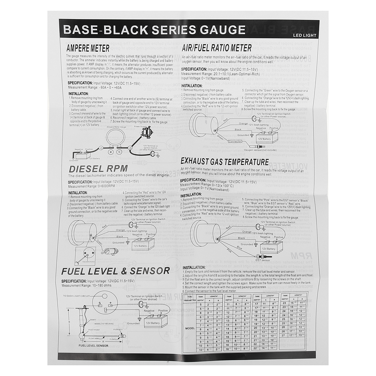 2-52mm-Oil-Temperature-Gauge-Kits-Digital-LED-Display-Clear-Len-with-Sensor-1722789