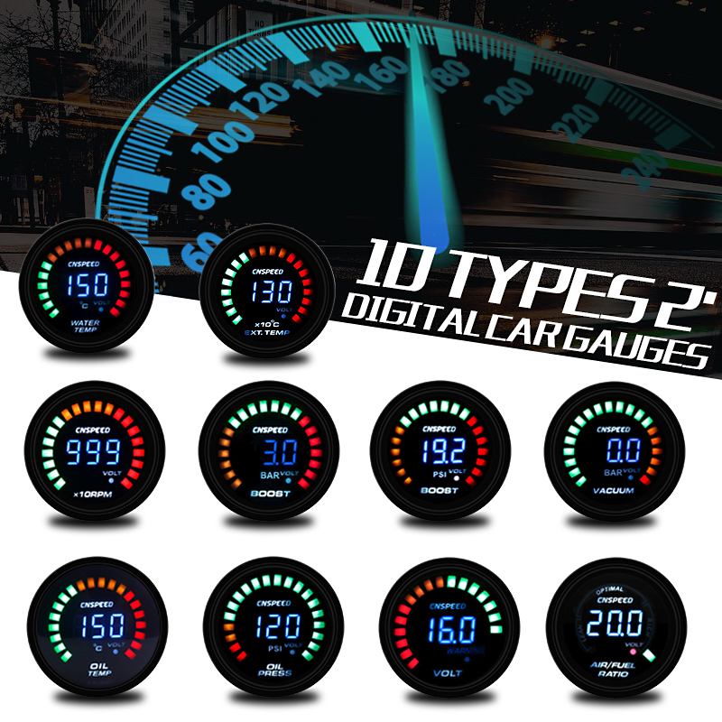 2-Inch-52mm-Digital-Turbo-BoostWaterOil-TempPressureTachometerEGT-Monitor-Racing-Gauge-1346071