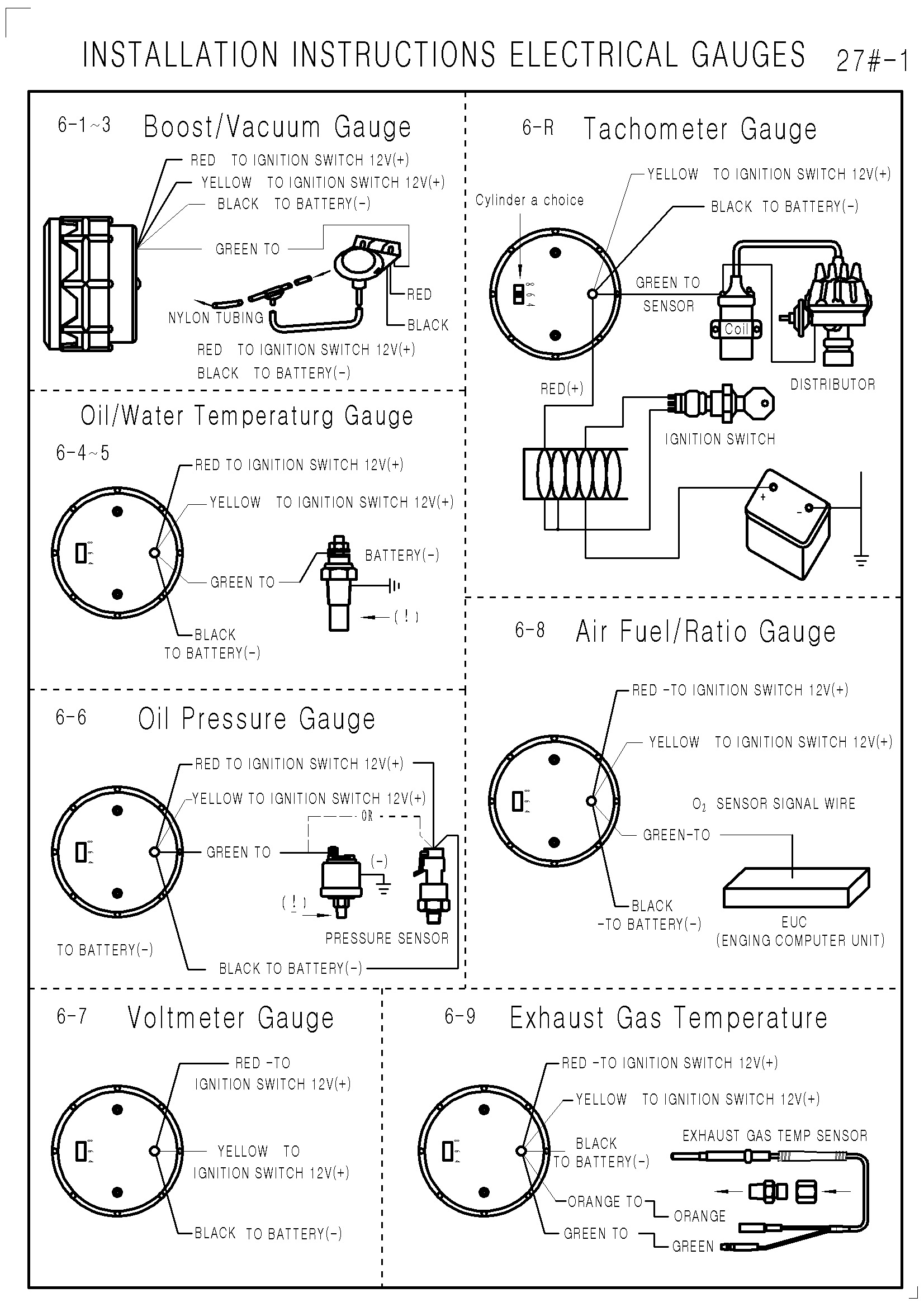 2-Inch-52mm-Digital-Turbo-BoostWaterOil-TempPressureTachometerEGT-Monitor-Racing-Gauge-1346071