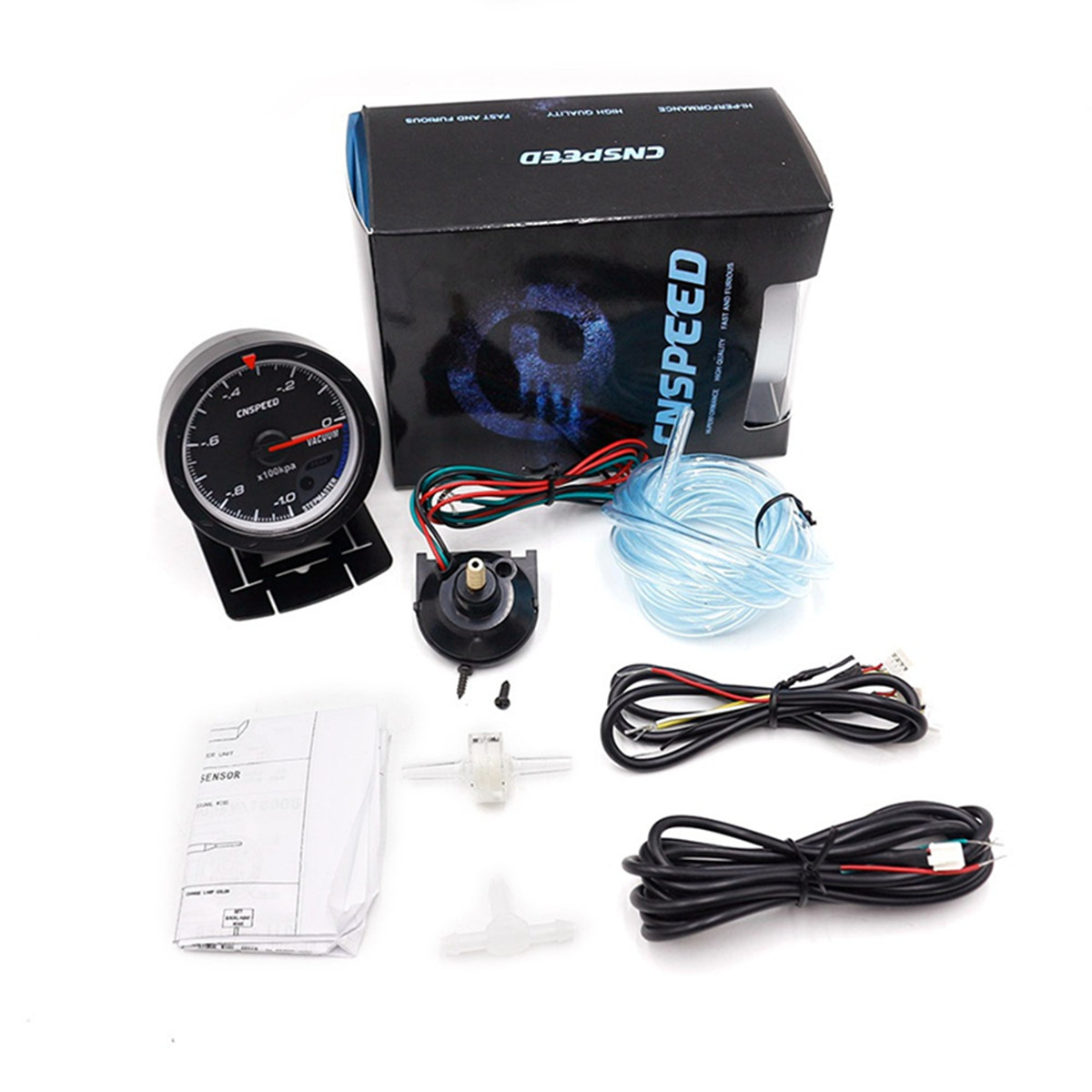 25inch-60mm-Stepper-Motor-White--Red-LED-Voltmeter-Voltage-Gauge-W-Holder-1406982