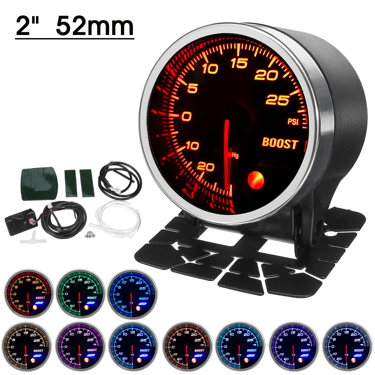 2quot-52mm--3030-PSI-Turbo-Boost-Pressure-Gauge-Kit-Meter-10-Color-LED-1635867