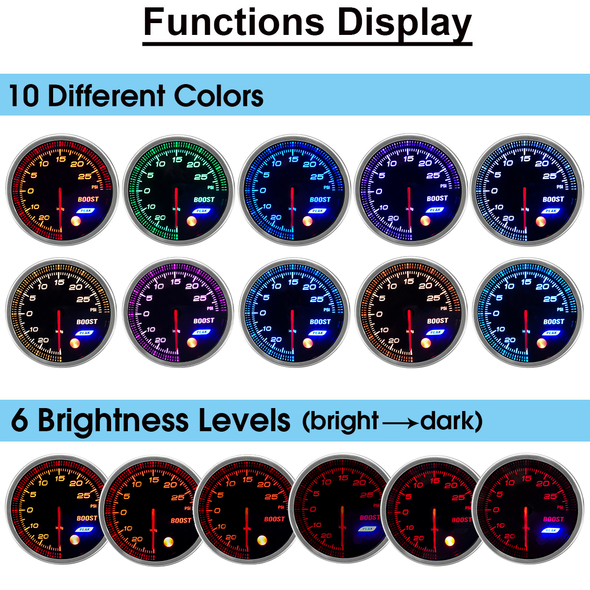 2quot-52mm--3030-PSI-Turbo-Boost-Pressure-Gauge-Kit-Meter-10-Color-LED-1635867