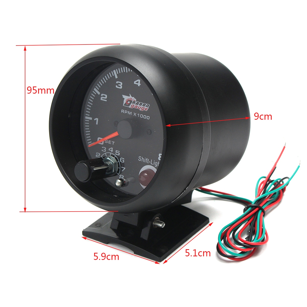 375inch-95mm-LED-Tachometer-Tacho-Gauge-Meter-0-8000-RPM-7-Color-Shift-Light-1426135