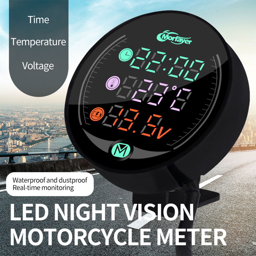 4-in-1-Multifunctional-Motorcycle-Voltmeter-LED-Night-Vision-USB-Charging-Digital-Meter-Voltage-Cloc-1799022