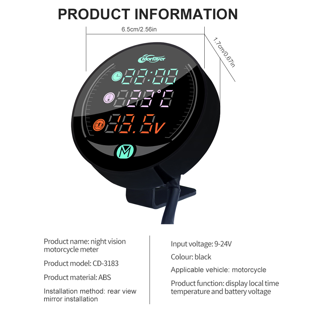 4-in-1-Multifunctional-Motorcycle-Voltmeter-LED-Night-Vision-USB-Charging-Digital-Meter-Voltage-Cloc-1799022
