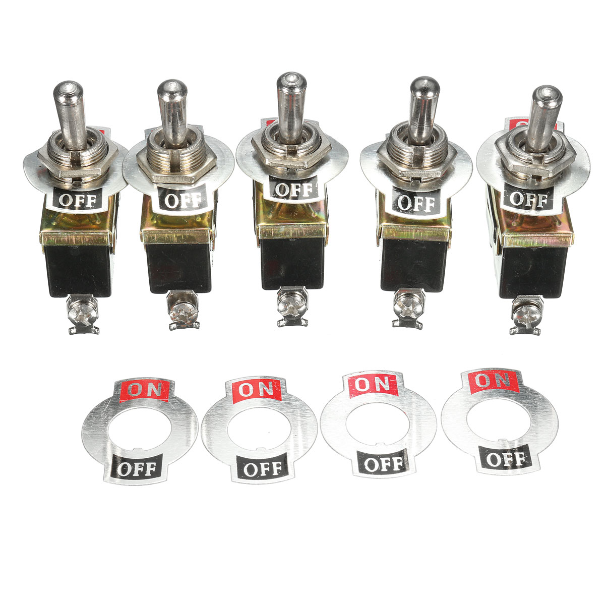 5Pcs-SPST-2Pin-Heavy-Duty-15A-250V-ONOFF-Rocker-Toggle-Switch-Waterproof-Boot-1130622