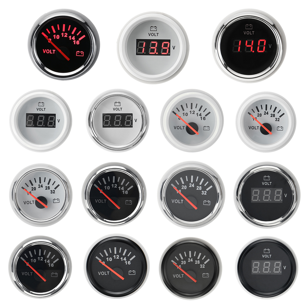 8-16V--16-32V--8-32V-12V-24V-52mm-Volt-Meter-Voltage-Gauges-Voltmeter-For-Caravan-Boat-Marine-Car-Re-1785168