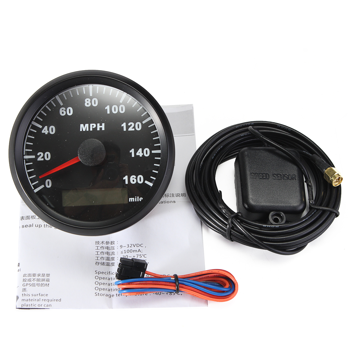 85MM-Black-Stainless-Steel-GPS-Speedometer-0-160MPH-For-Car-Truck-Motorcycle-1171697