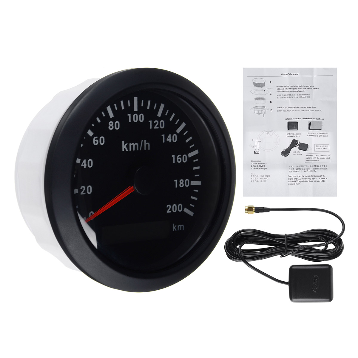 85mm-9-32V-120200-KMH-GPS-Speedometer-Gauge-with-Red-Backlight-With-GPS-Antenna-For-Car-Truck-Boat-M-1784043