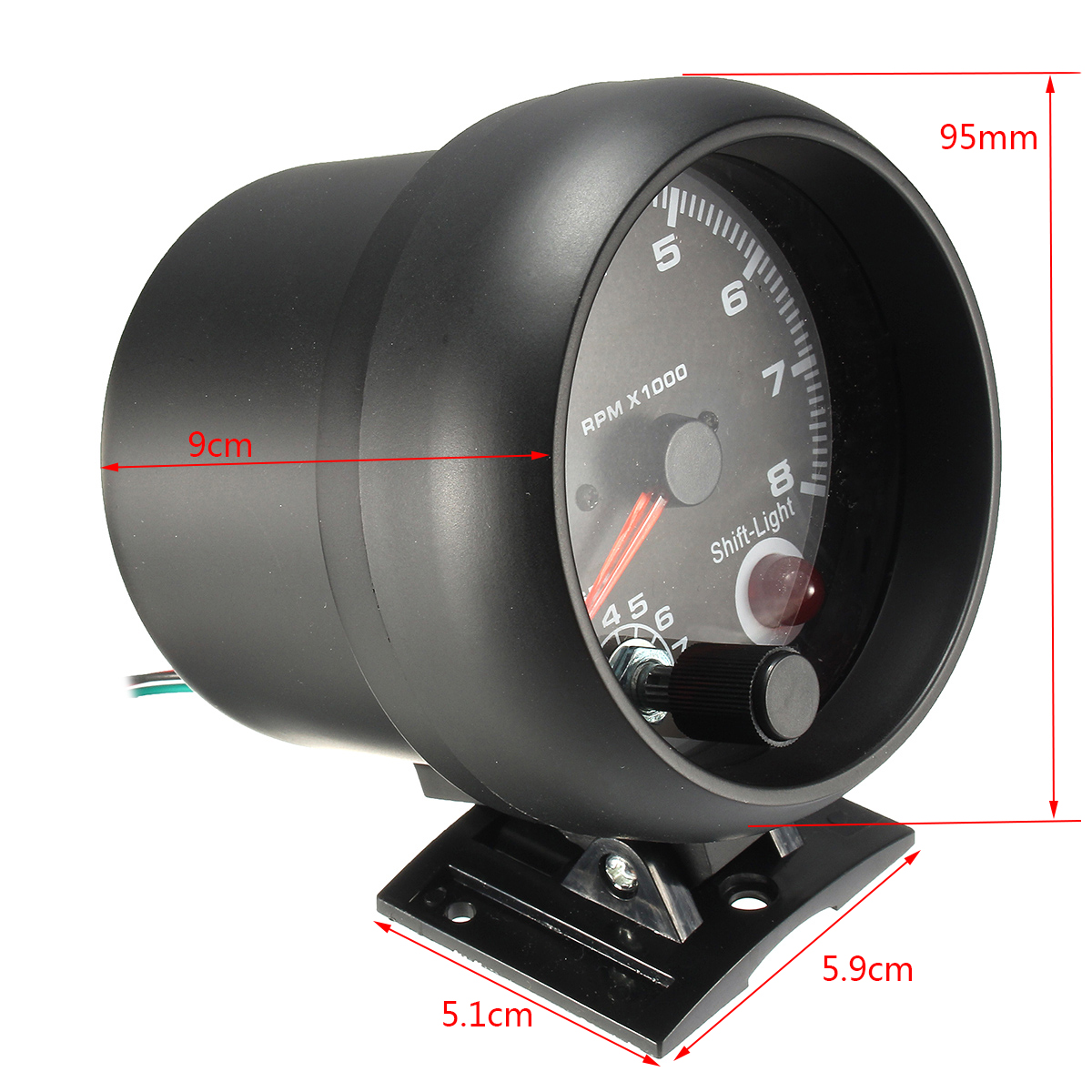 95mm-375inch-Tachometer-Tacho-Gauge-Meter-0-8000-RPM-With-LED-Shift-Light-12V-1426137