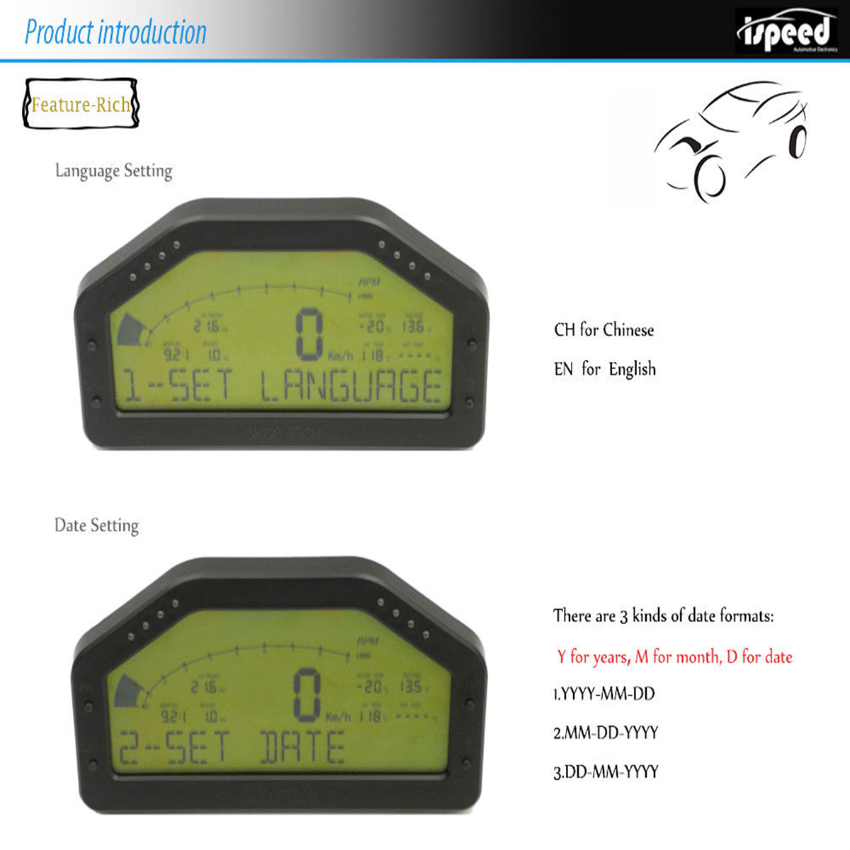 DO908-BarPSI-KMHMPH-Dash-Race-Display-Wire-Harness-Set-Dashboard-LCD-Screen-Gauge-Waterproof-Full-Se-1535541