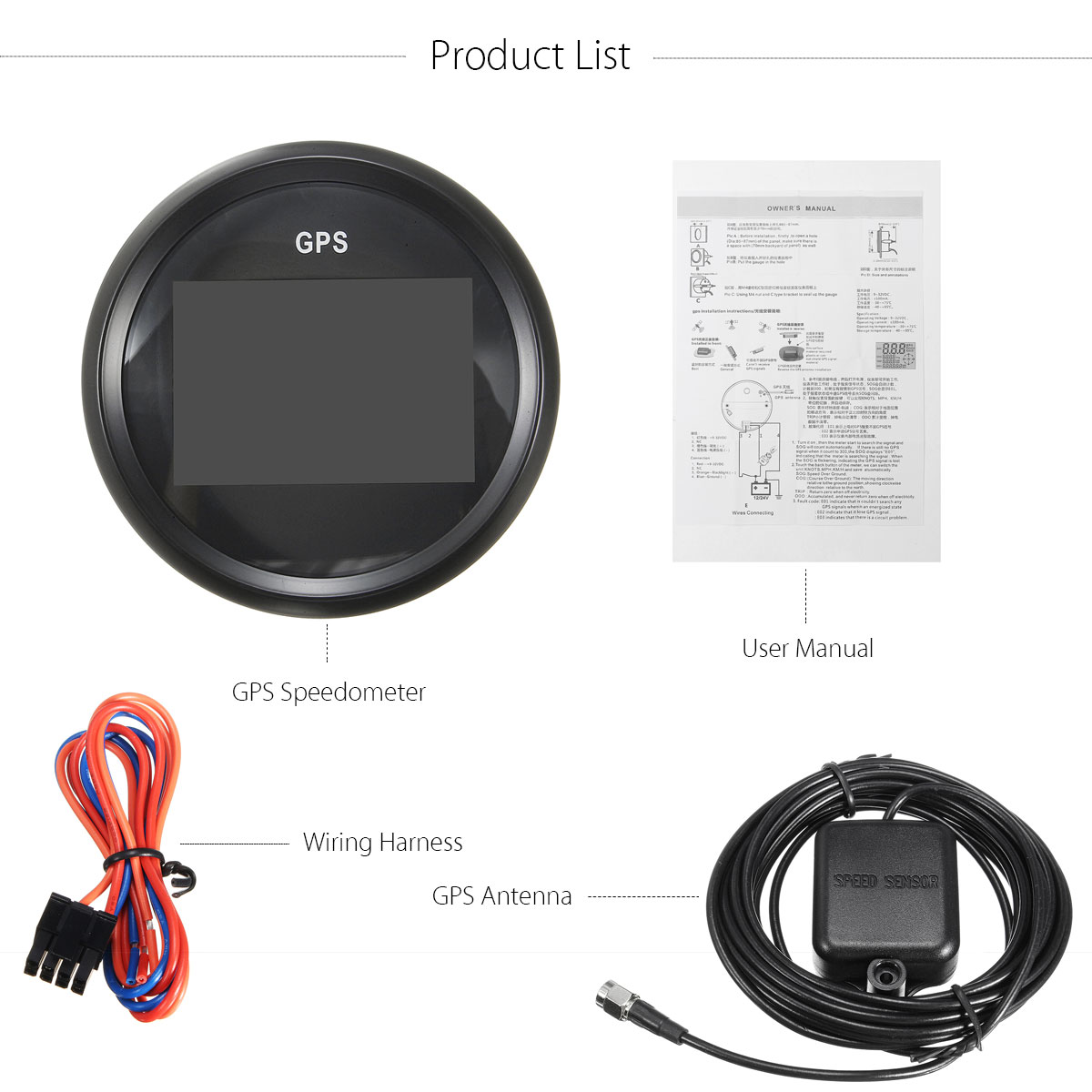 GPS-Speedometer-Waterproof-Digital-Odometer-Gauge-Black-For-Vehicle-1187797