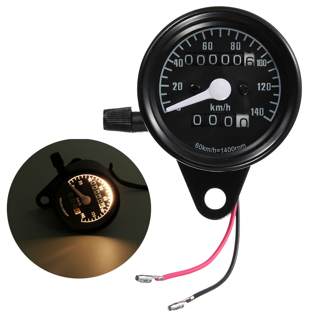 Motorcycle-Dual-Odometer-Speedometer-Mechanical-Gauge-Black-Universal-Waterproof-1043174