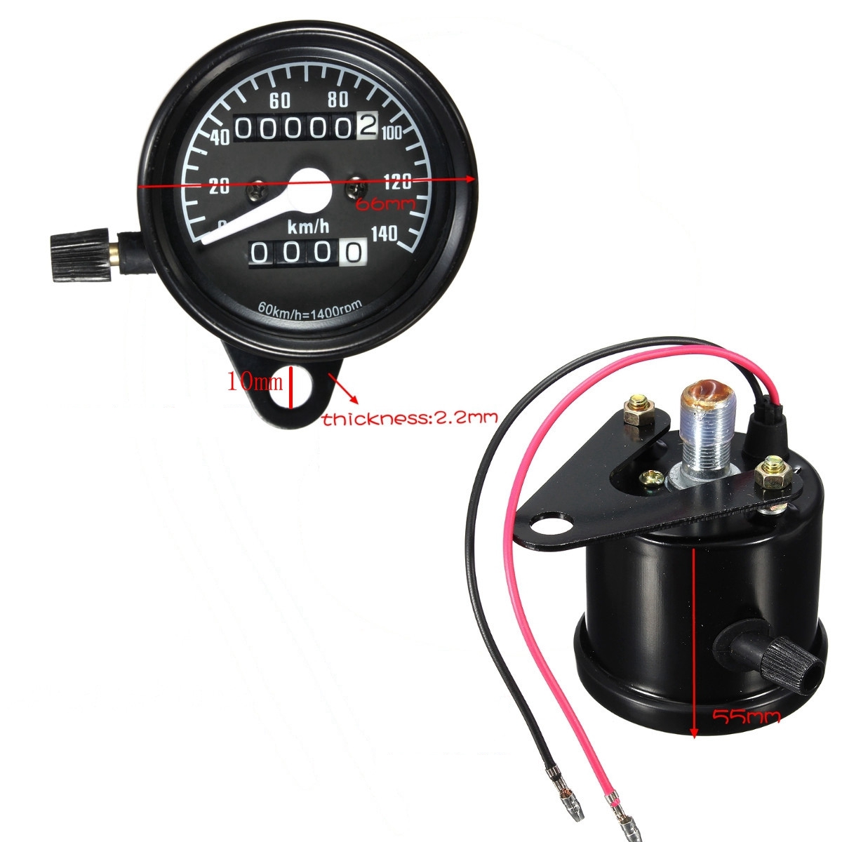 Motorcycle-Dual-Odometer-Speedometer-Mechanical-Gauge-Black-Universal-Waterproof-1043174